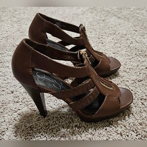 Jessica Simpson Brown Heel Sandal Shoes